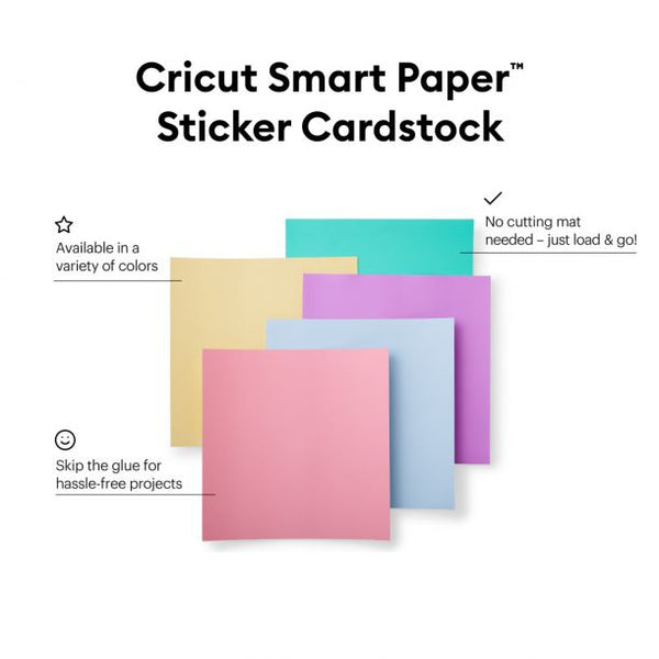 CRICUT Smart Paper™ Sticker Cardstock 帶背膠卡片 - 粉彩色 (2008320) - 香港行貨