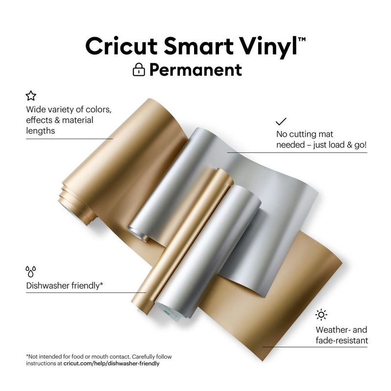 CRICUT Smart Vinyl Permanent 乙烯基耐久系列 - 啞金屬銀色 (2008627) - 香港行貨